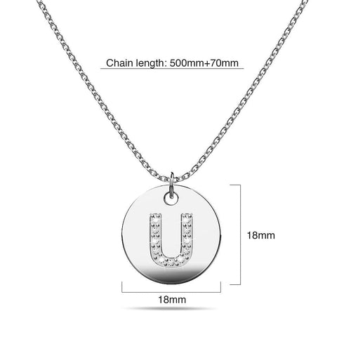Initials Fabulous Alphabet Letter Necklace White Gold Layered Steel Jewellery